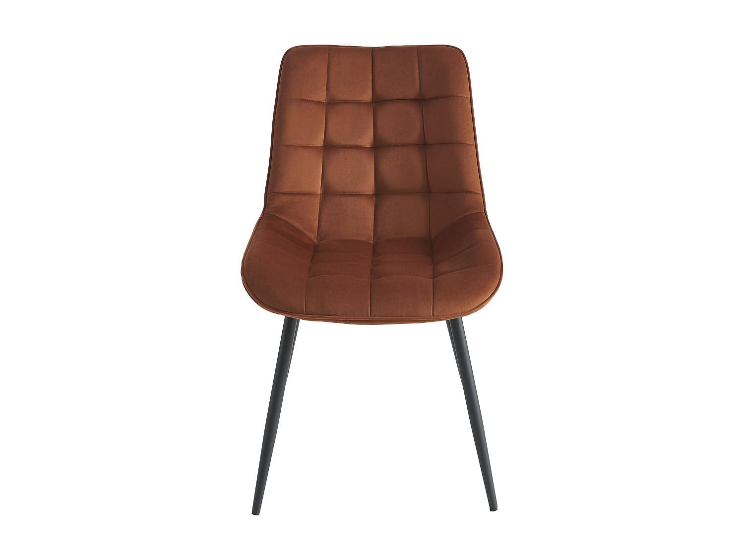 STUHL - 49.5 cmcm x 60 cmcm - Stoff, Samt - Terracotta - OLLUA - Terracotta, Textil (49.5/87/60cm) - Vente-Unique