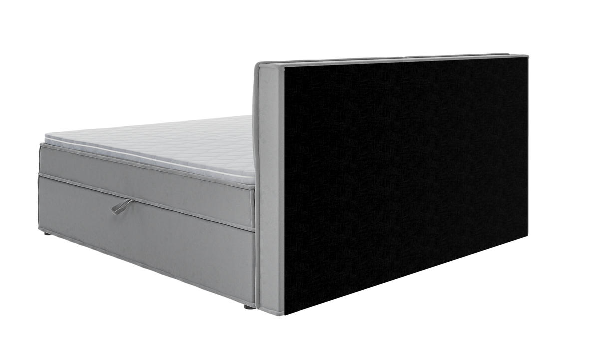 BOXBETT Eclipse 200/200 cm Grau Luxusmicrofaser - Schwarz/Grau, Holz/Kunststoff (200/200cm) - S-Style Möbel