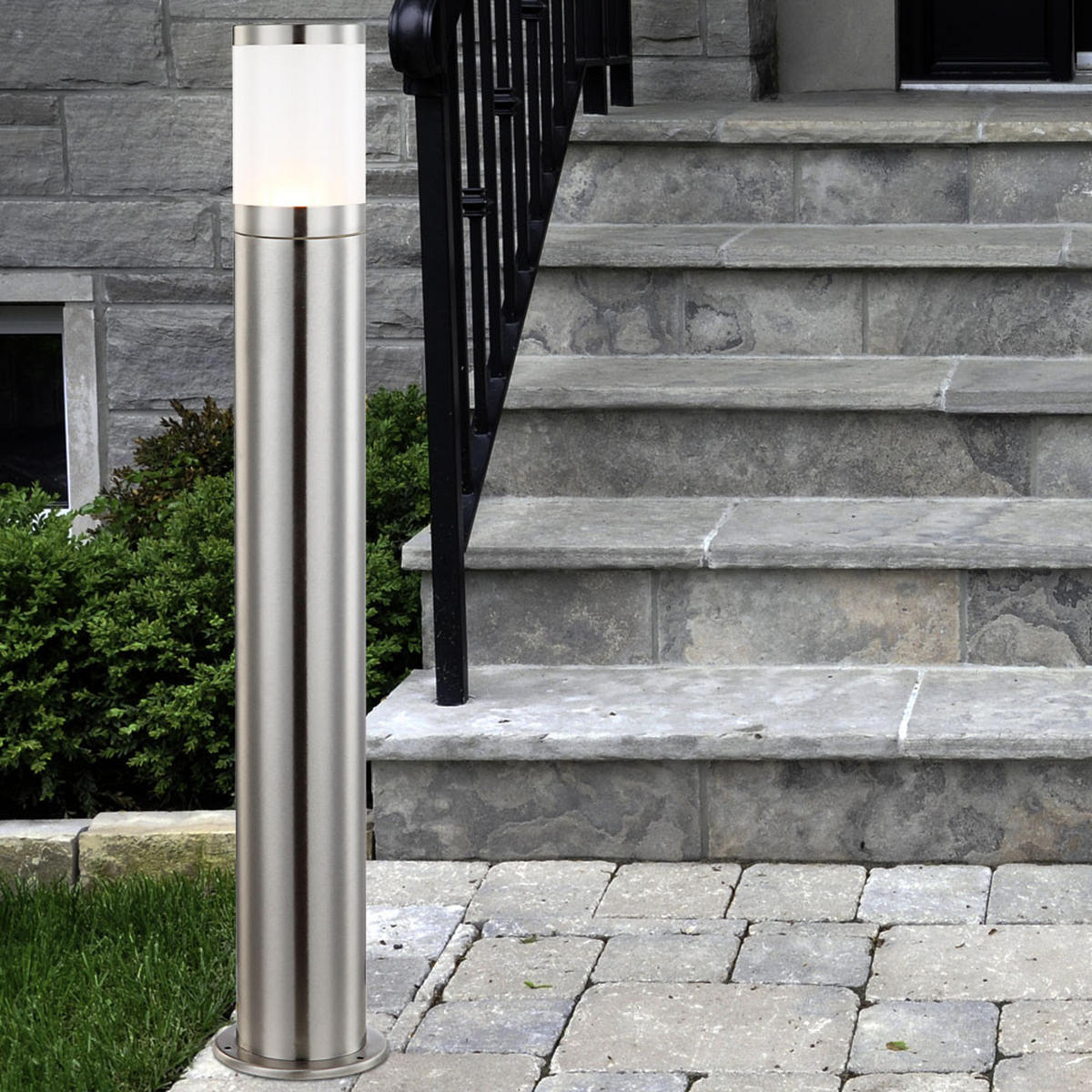 EDELSTAHL WEGELEUCHTE XELOO Silber - Silberfarben, Metall (10.2/10.2/80cm) - Globo Lighting