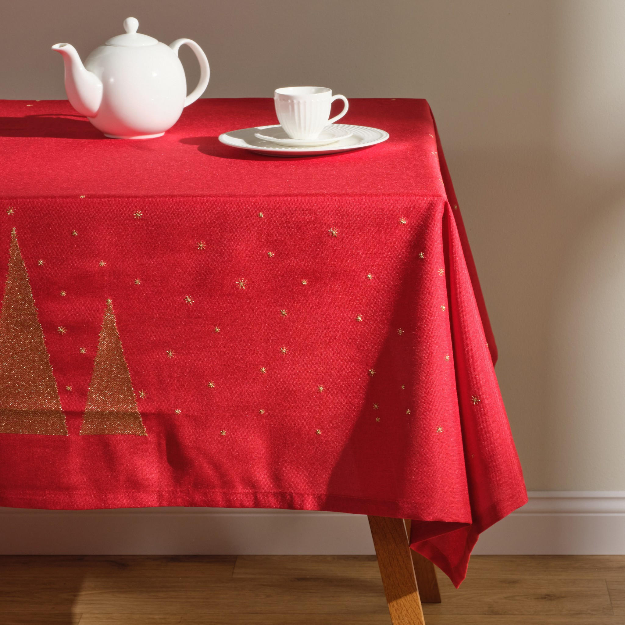 TISCHDECKE Navario - Rot, Textil (220/150/1cm) - home&you