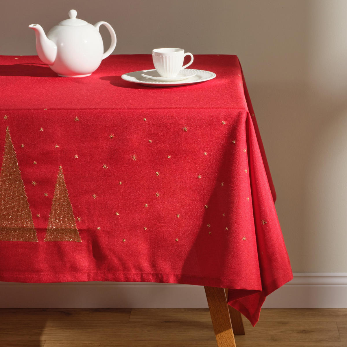 TISCHDECKE Navario - Rot, Textil (220/150/1cm) - home&you