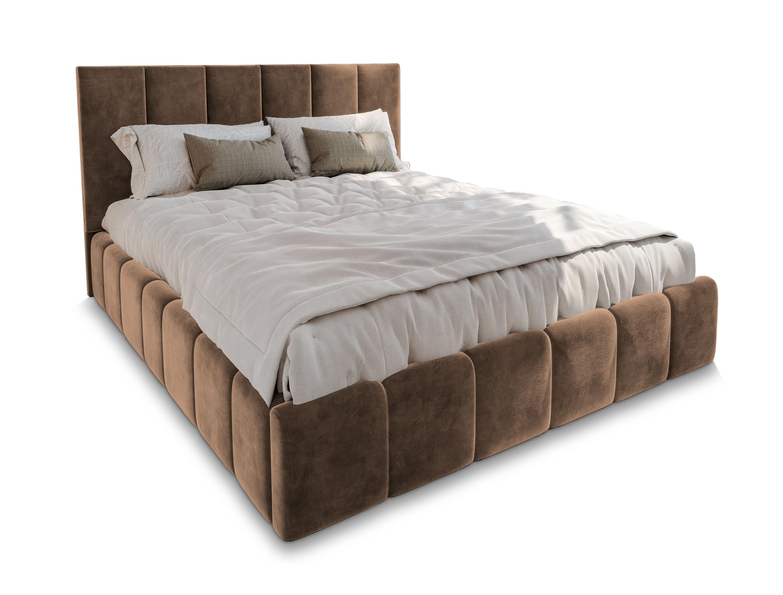 POLSTERBETT TARANTO 180x200 cm mit Bettkästen - Beige - Beige, Holz (180/200cm) - MASSENO