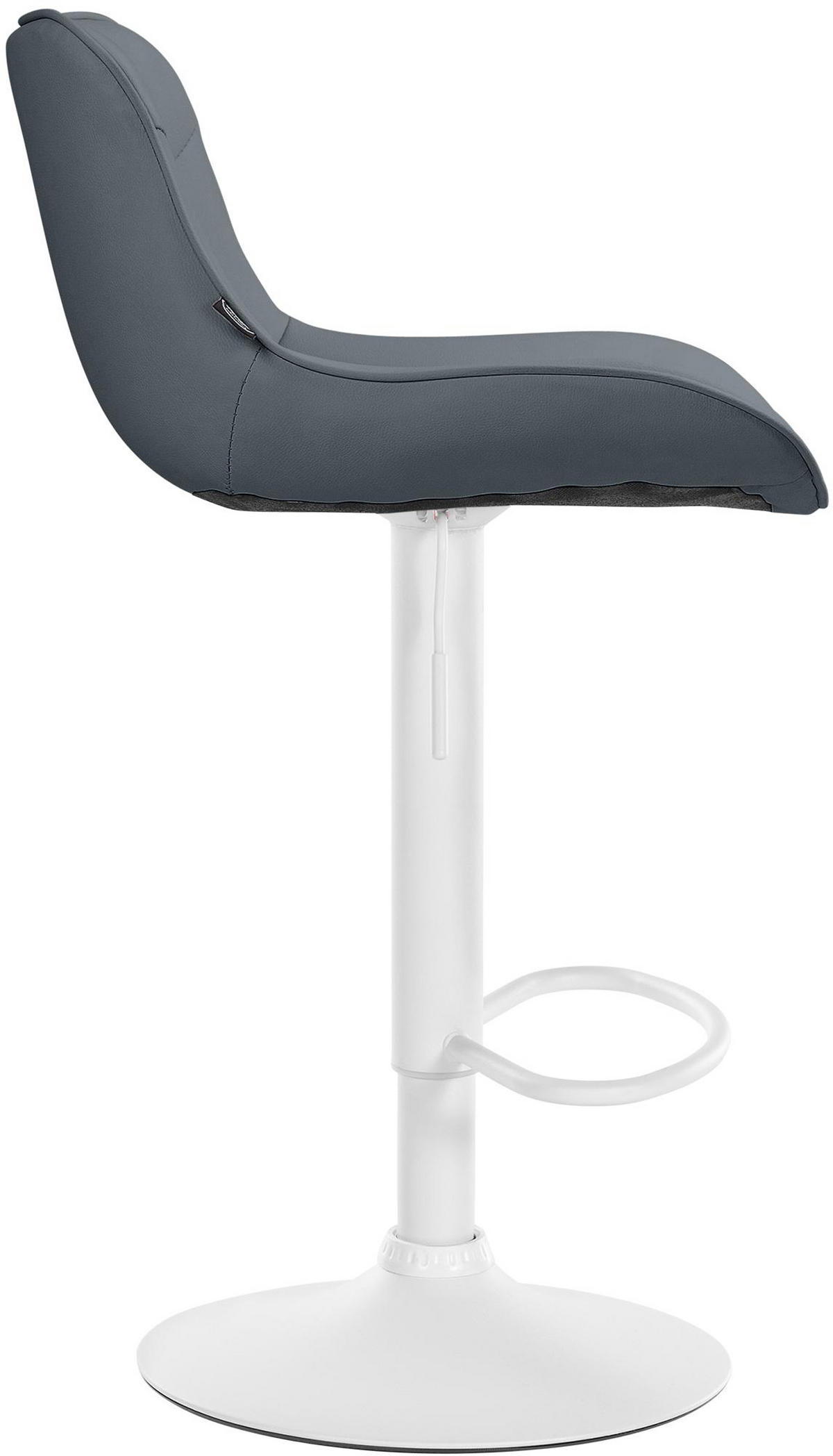 BARHOCKER 2er Set Vulcano Kunstleder weiß grau - Weiß/Grau, Kunststoff/Metall (49/106/51cm) - TPFLiving