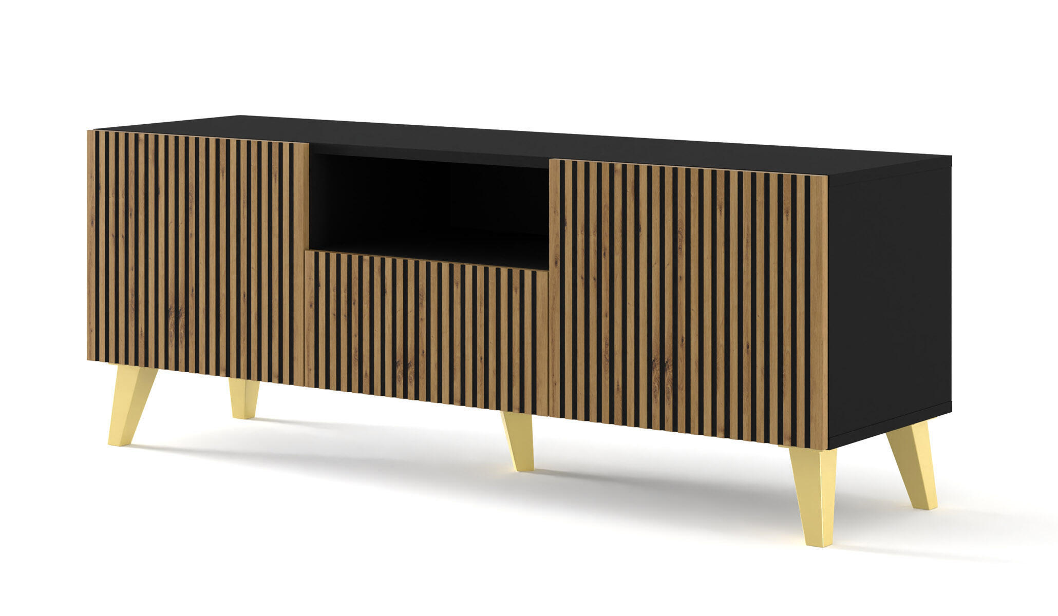 Furnlux Tv-Lowboard Schwarz 150x56x42 cm
