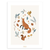 POSTER Waldfuchs, 30x40 cm - Multicolor/Orange, Papier (30/1/40cm) - Lilipinso