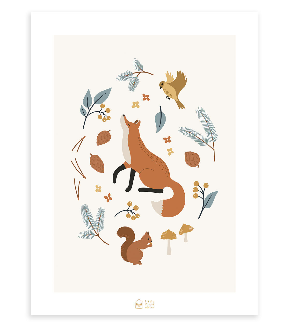 POSTER Waldfuchs, 30x40 cm - Multicolor/Orange, Papier (30/1/40cm) - Lilipinso