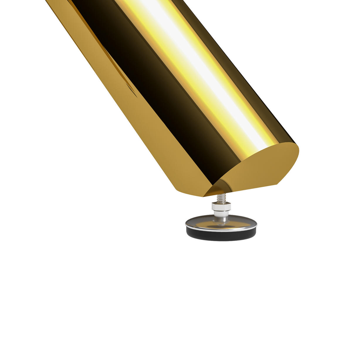 COUCHTISCH aus Glas und Metall in Gold mit Kreuzfuß & verstellbaren Gleitern - Goldfarben, Glas (80/80/77cm) - Modfu