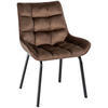 STUHL Samt braun - Schwarz/Braun, Textil/Metall (58/84/57cm) - CLP
