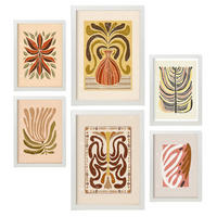 POSTER Set Mit 6 Drucken Von Stielen In Der Sammlung Ethnischer Style Drucke Dekorative Rahmen Für Ihr Zuhause Wandkunstdruck A3 & A4 Weißer Rahmen - Weiß, Papier (29/3cm) - Nacnic