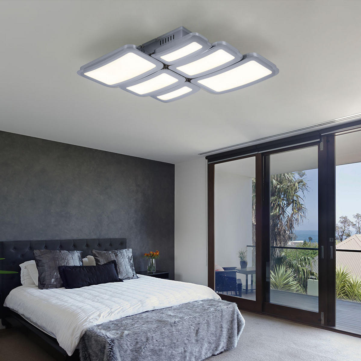 LED DECKENLEUCHTE Chrom Silber - Silberfarben, Metall (45.5/41/7.1cm) - Wofi