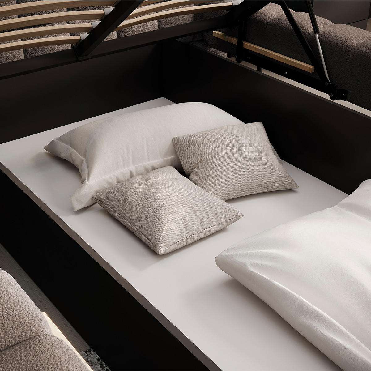 BETT 180/200 Ezio Taupe - Taupe, Holz (180/200cm) - Petits-meubles