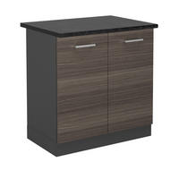 SPÜLENUNTERSCHRANK R-Line Edelgrau 80 cm , AP Anthrazit - Anthrazit/Grau, Holzwerkstoff (80/81.6/60cm) - Vicco