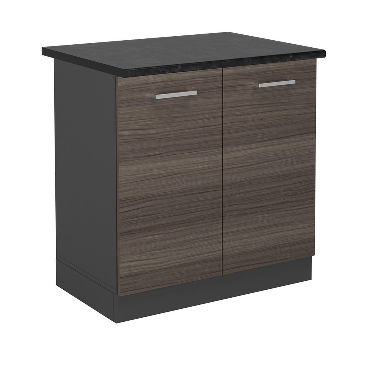SPÜLENUNTERSCHRANK R-Line Edelgrau 80 cm , AP Anthrazit - Anthrazit/Grau, Holzwerkstoff (80/81.6/60cm) - Vicco