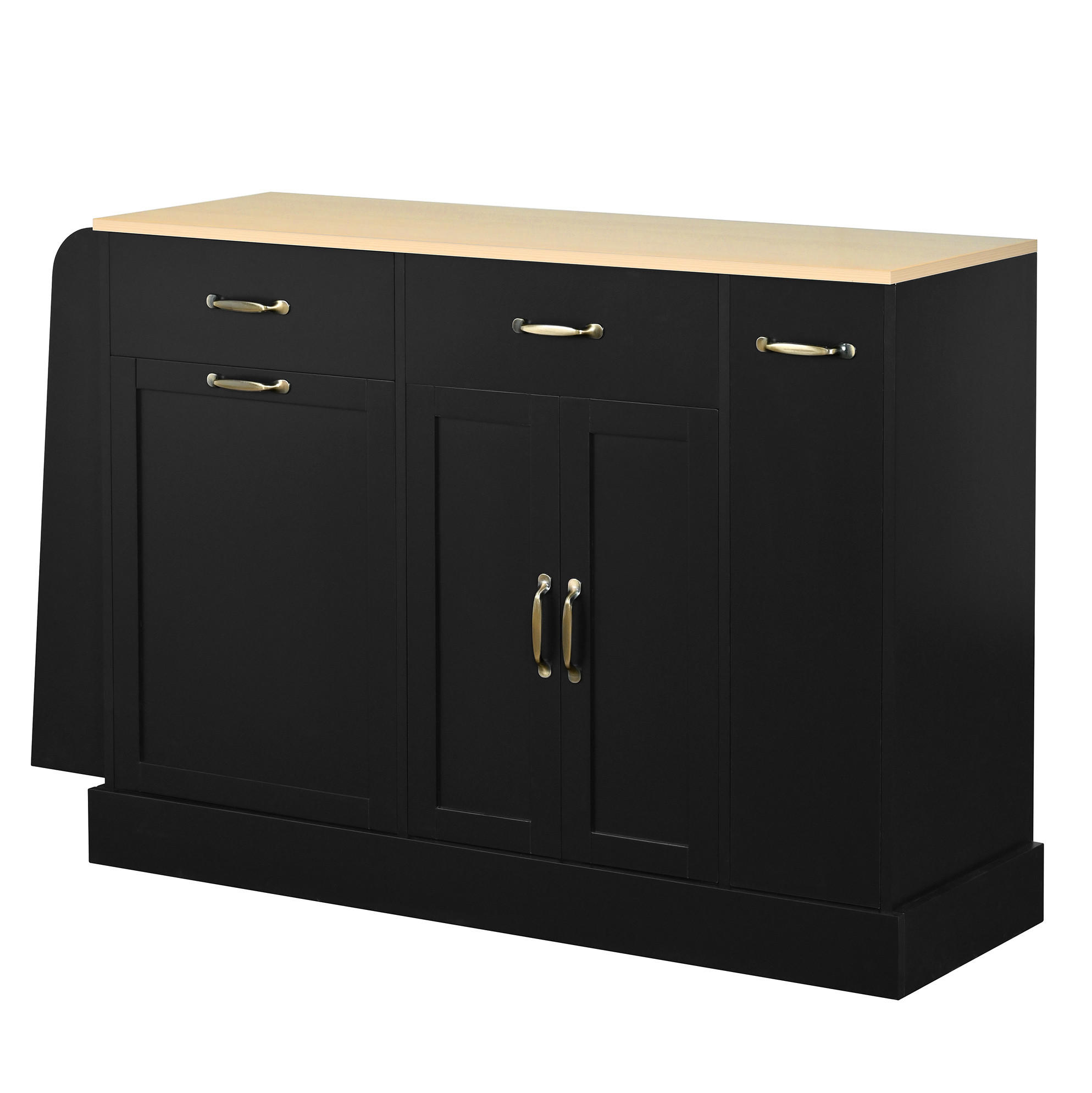 SIDEBOARD 133,5/40/86 cm Schwarz aus MDF mit Stauraum - Schwarz, Holzwerkstoff (40/86/133.5cm) - OKWISH