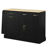 SIDEBOARD 133,5/40/86 cm Schwarz aus MDF mit Stauraum - Schwarz, Holzwerkstoff (40/86/133.5cm) - OKWISH