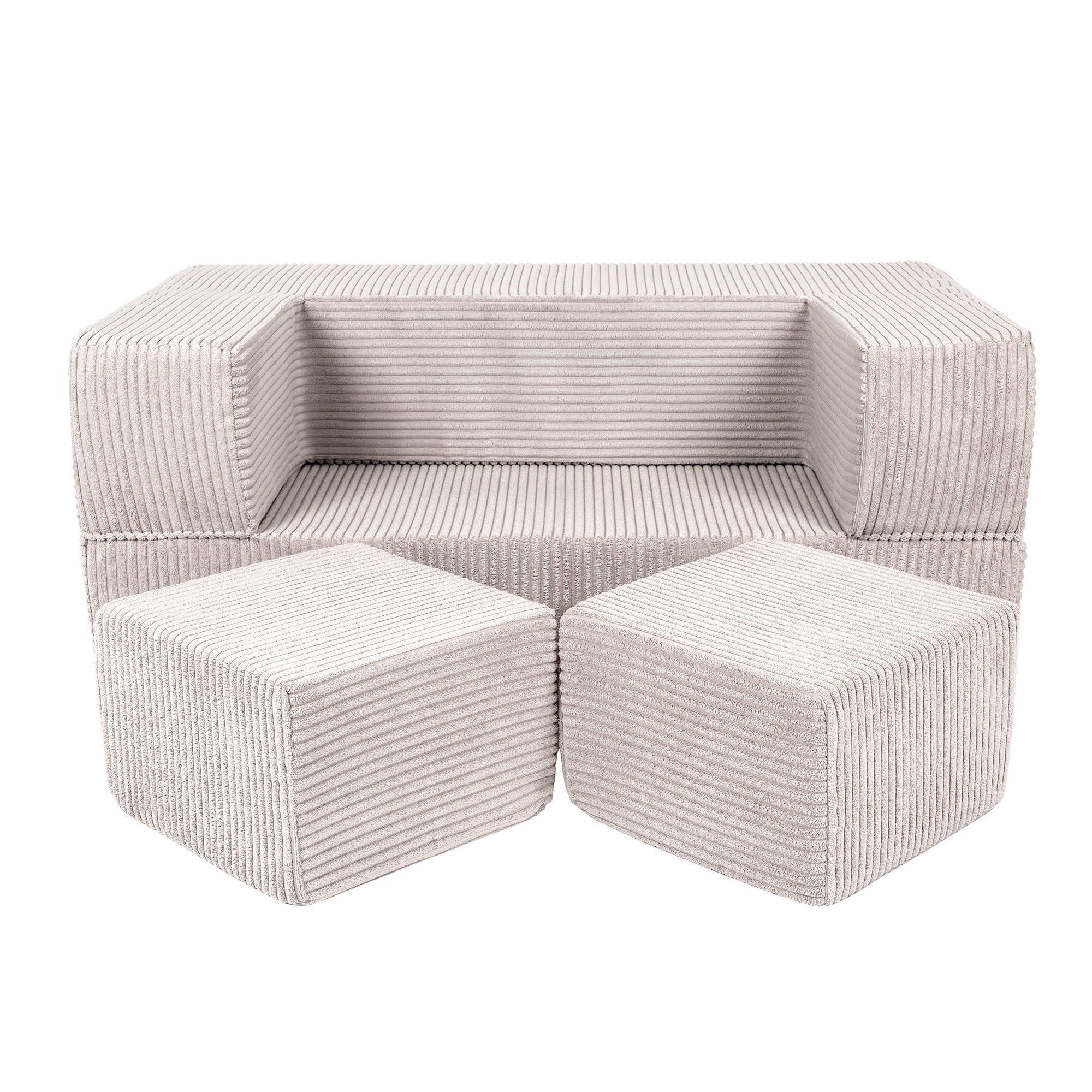 KINDERSOFA, Aesthetic, Cube, Ecru - Ecru, Textil (96/40/50cm) - MeowBaby