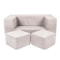 KINDERSOFA, Aesthetic, Cube, Ecru - Ecru, Textil (96/40/50cm) - MeowBaby