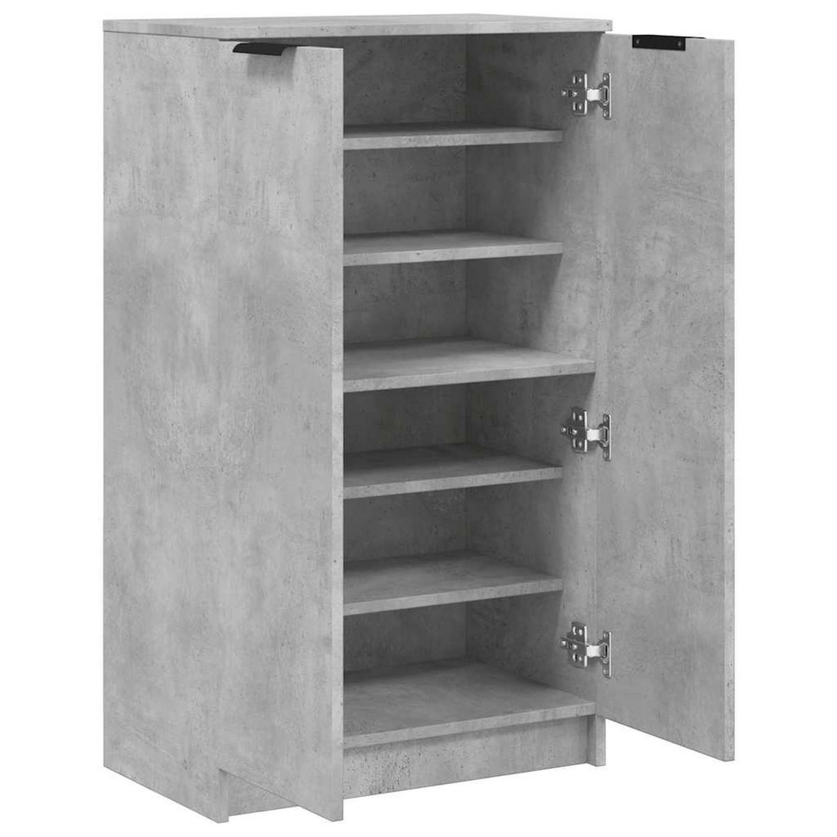 SCHUHSCHRANK Betongrau 59/35/100,5 Cm Holzwerkstoff - Grau, Holzwerkstoff (35/100.5/59cm) - vidaXL