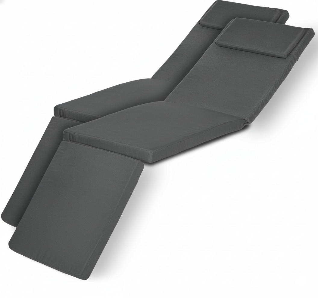 DECKCHAIRAUFLAGE Loftlux DC 175x45x5cm Graphitgrau (2tlg) - Dunkelgrau, Textil (45/10/175cm) - Beautissu 
