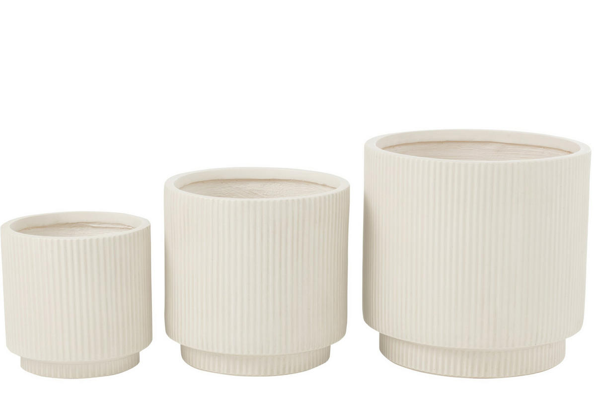BLUMENTOPF MISTY - Töpferei - Weiß - 3er set - Ø 37 cm - Weiß, Keramik (37/37cm) - J-Line
