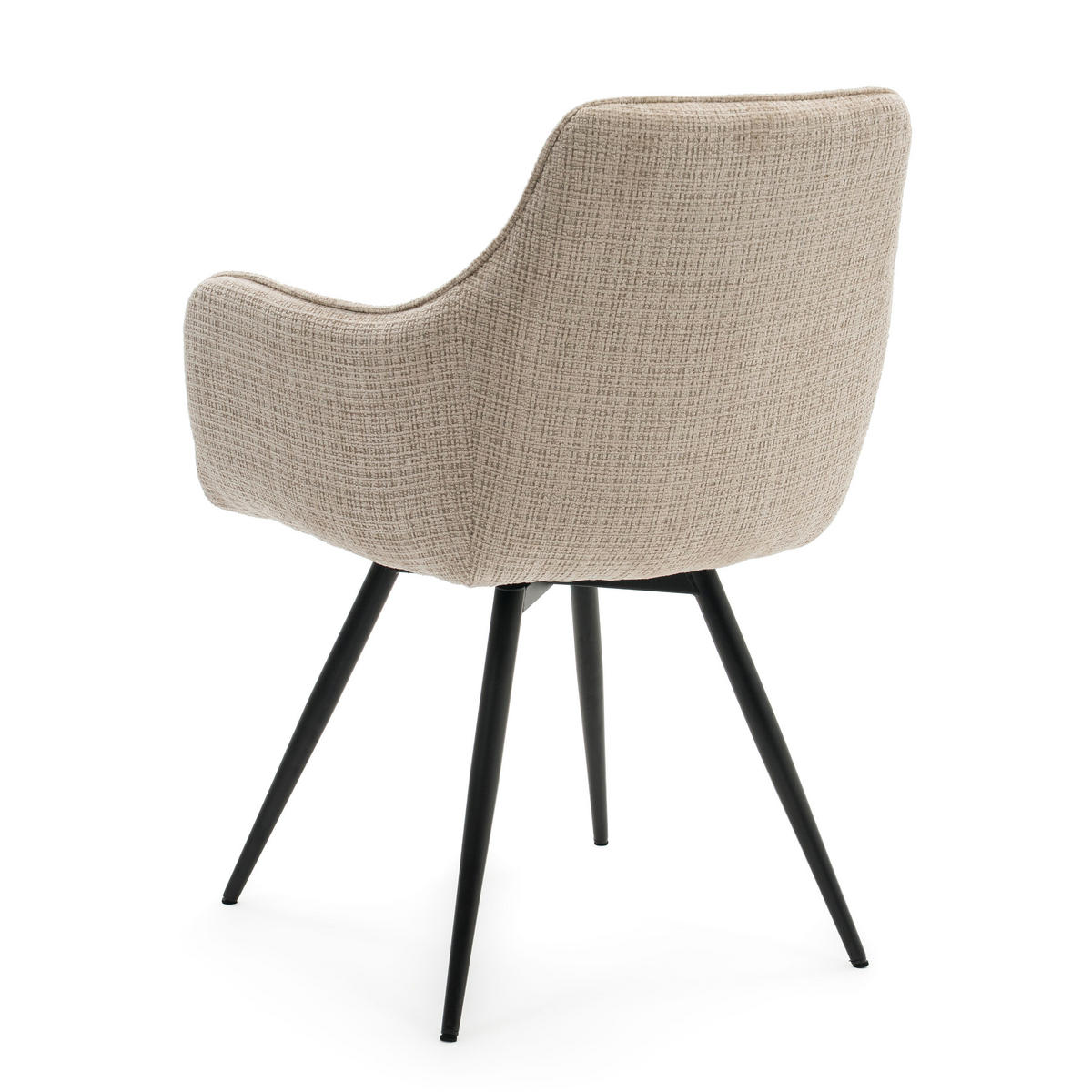 STUHL QUATTRO drehbar gepolsterter mit Steppung - hellbeige - Chenille - Ecru/Beige, Textil/Metall (58/86/60cm) - NEW HOME