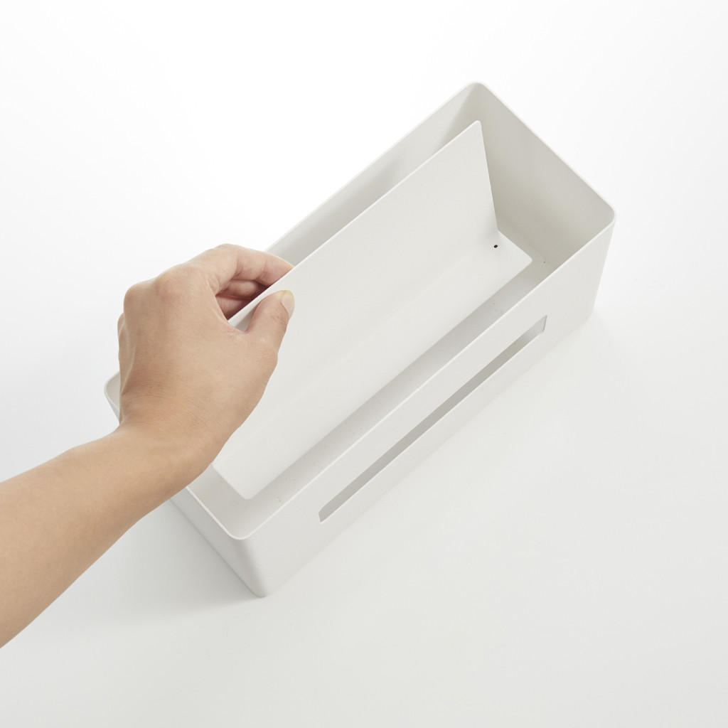 Thumbnail - Yamazaki Taschentuchhalter, Weiß, Metall, 11x14x26.5 cm, Badaccessoires, Waschplatzzubehör, Taschentuchboxen