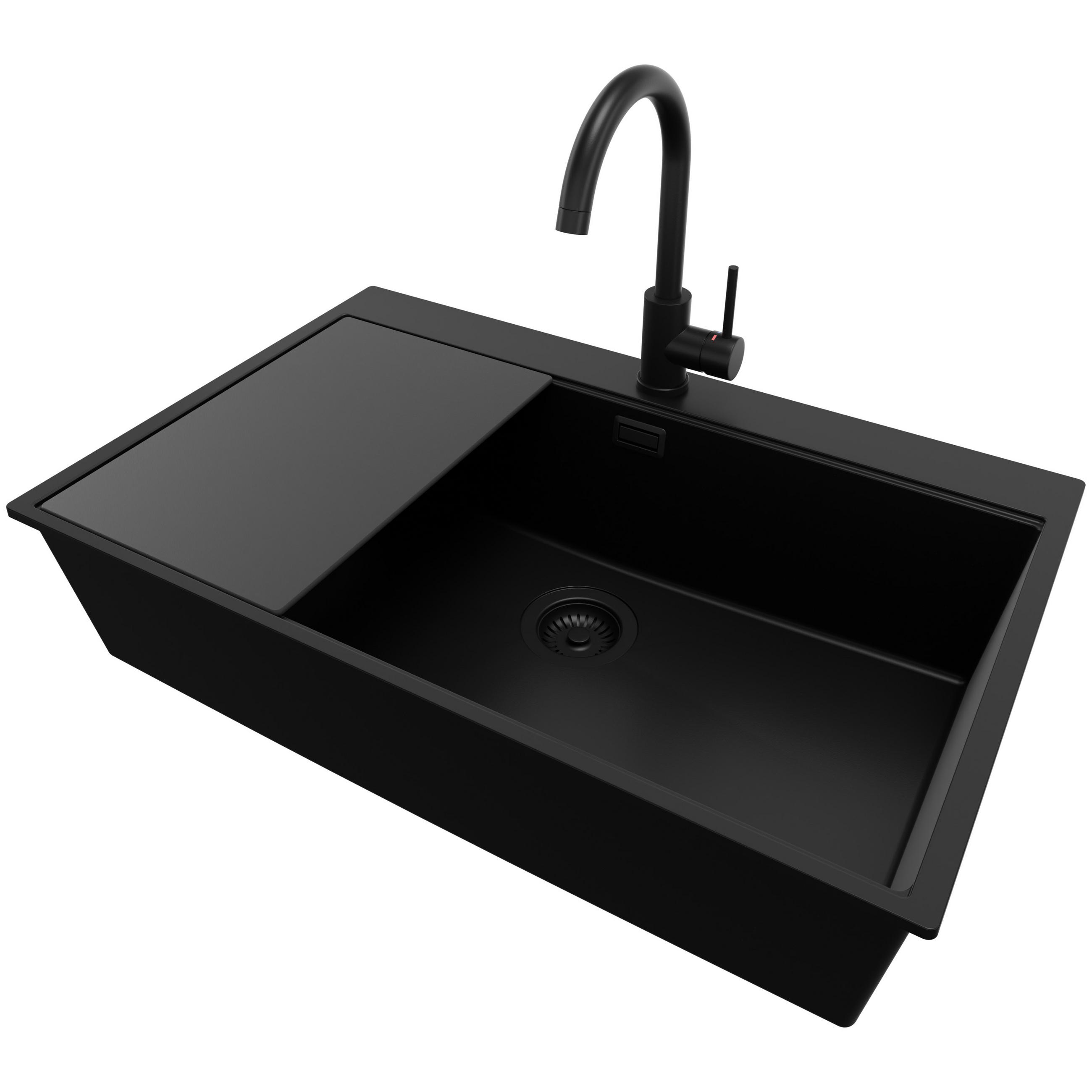 Primagran Granitspüle Schwarz, Schwarz, Schwarz, Schwarz 78x20x50 cm