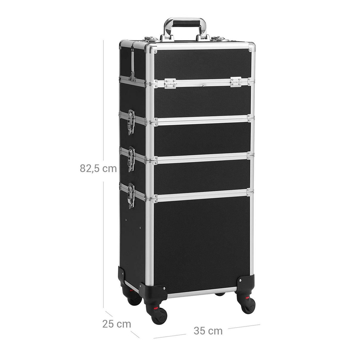 KOSMETIKKOFFER - Schwarz, Holzwerkstoff (25/83/35cm) - Hansiro