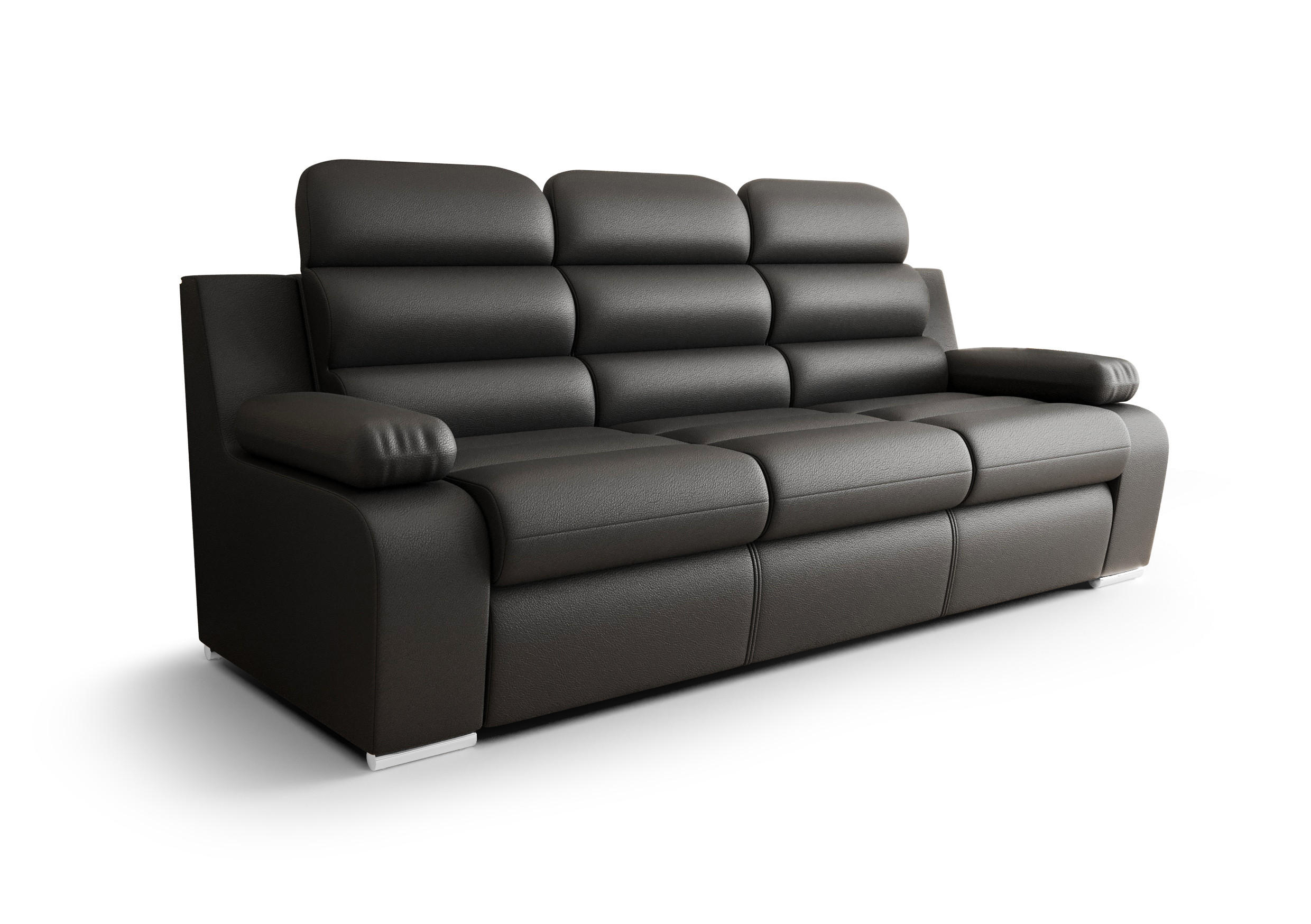 SCHLAFSOFA AMBER, mit Schlaffunktion und Bettkasten, Farbe: Schwarz, Kunstleder - Schwarz, Textil (238/103/96cm) - O-Sofa