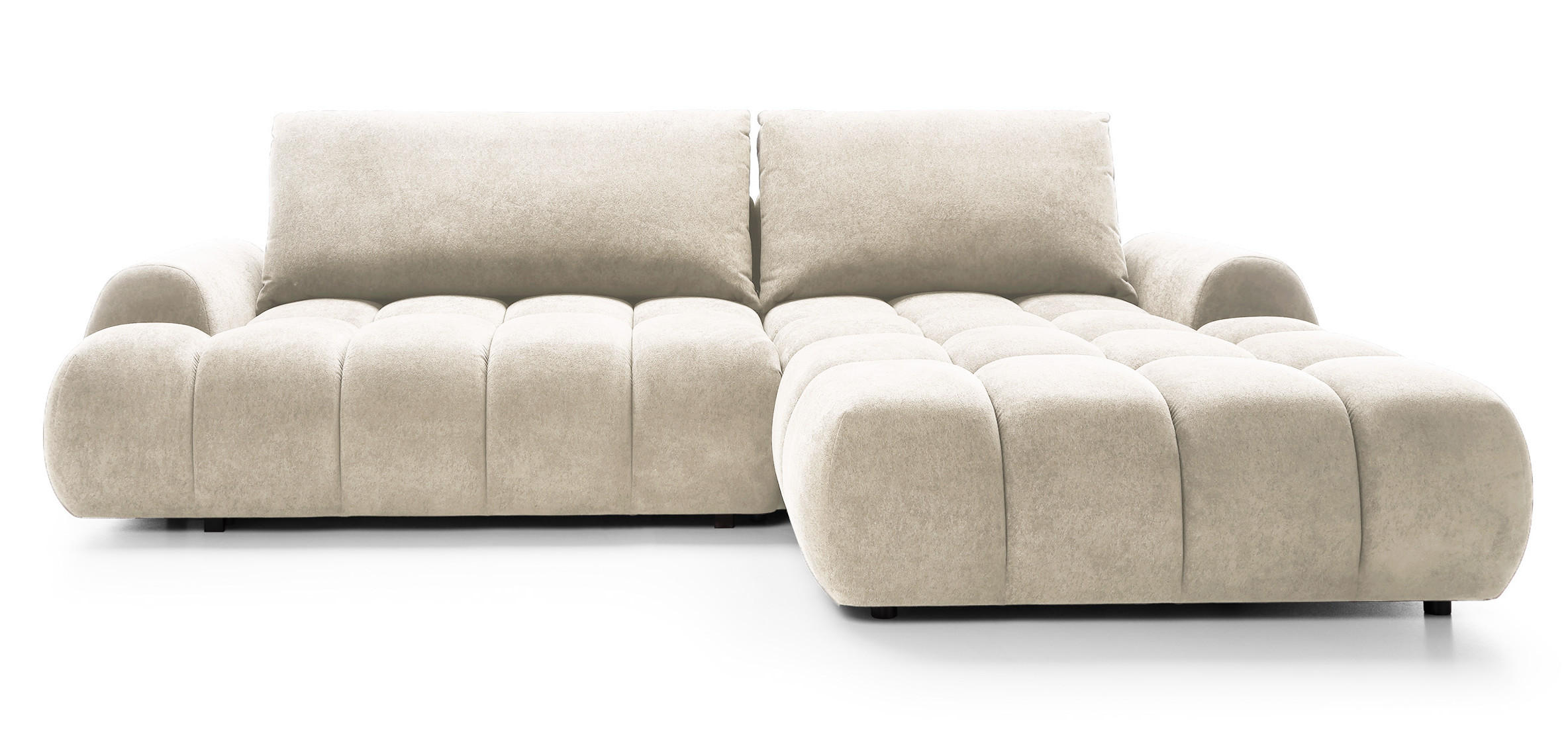 ECKSOFA 280 cm Valerio mit Bettkasten, 280 cm, Rechts, Schlaffunktion, Vanille - Ecru, Holz (177/280cm) - Emporius