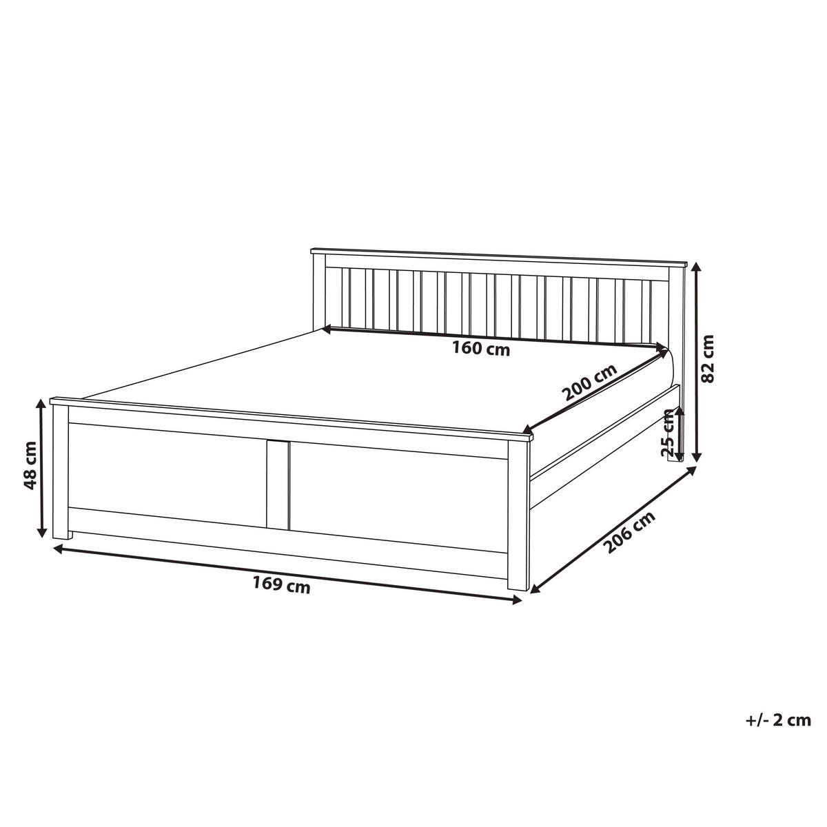 BETT mit Lattenrost 160x200 cm Weiß Olendon - Weiß, Holz (160/200cm) - Beliani