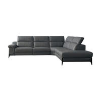 ECKSOFA Texas Echtleder Anthrazit - Anthrazit, Leder/Metall (238/274cm)