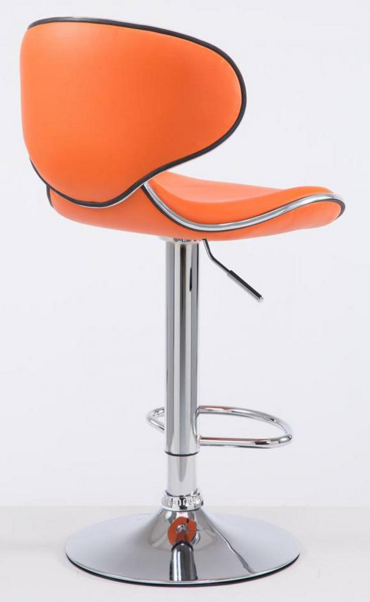 BARHOCKER 2er Set Lederlook orange - Chromfarben/Orange, Textil/Metall (46/88/49cm) - CLP