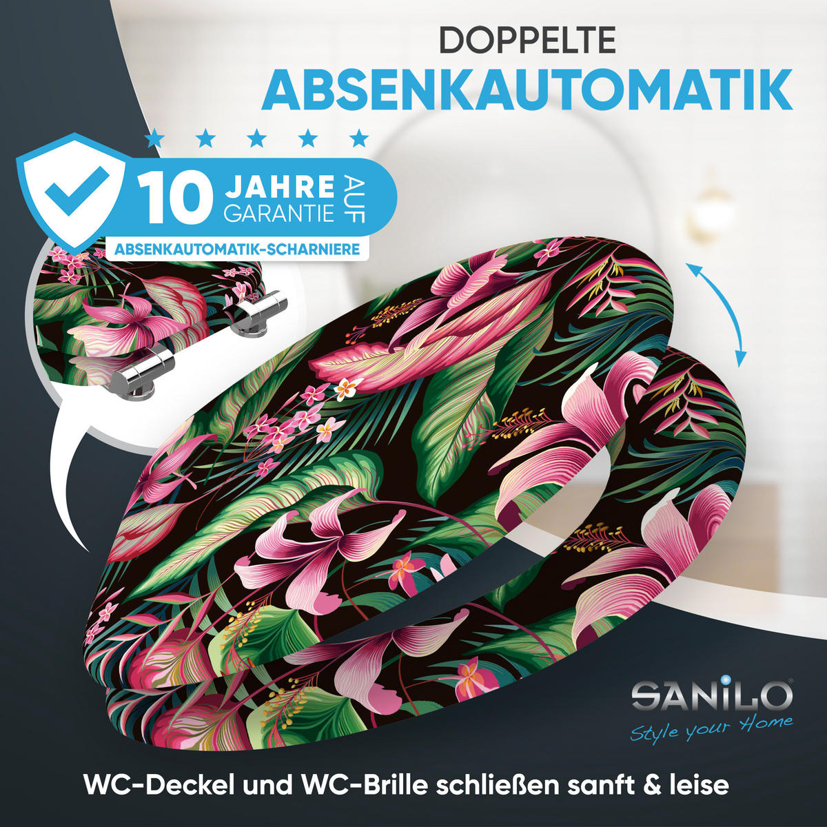 WC Sitz Bali - Multicolor, Holzwerkstoff (38/6/47cm) - Sanilo