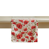 TISCHLÄUFER Popini 35x180cm, weiß/rot - Weiß, Textil (180/35/1cm) - home&you