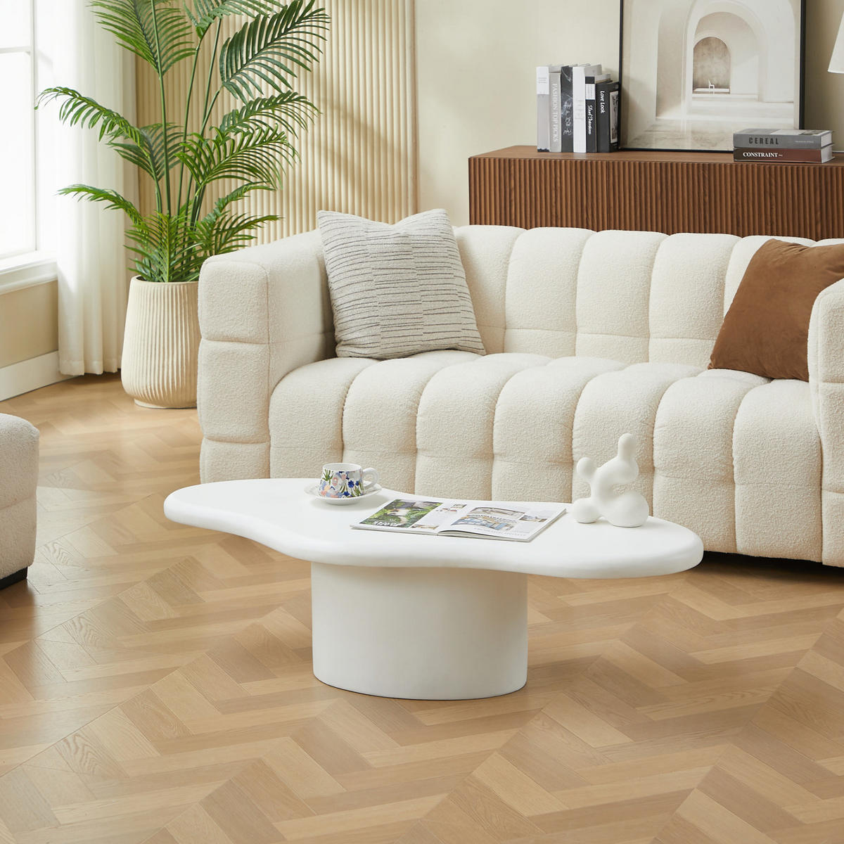 COUCHTISCH Rund Weiß 129 X 59 X 11 cm - Weiß, Metall (59/129/11cm) - Nordlys