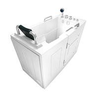 SITZWANNE Whirlpool mit Tür S07WP-C-L - Weiß, Glas/Kunststoff (76/116/140cm) - AcquaVapore by Sandra Jentho