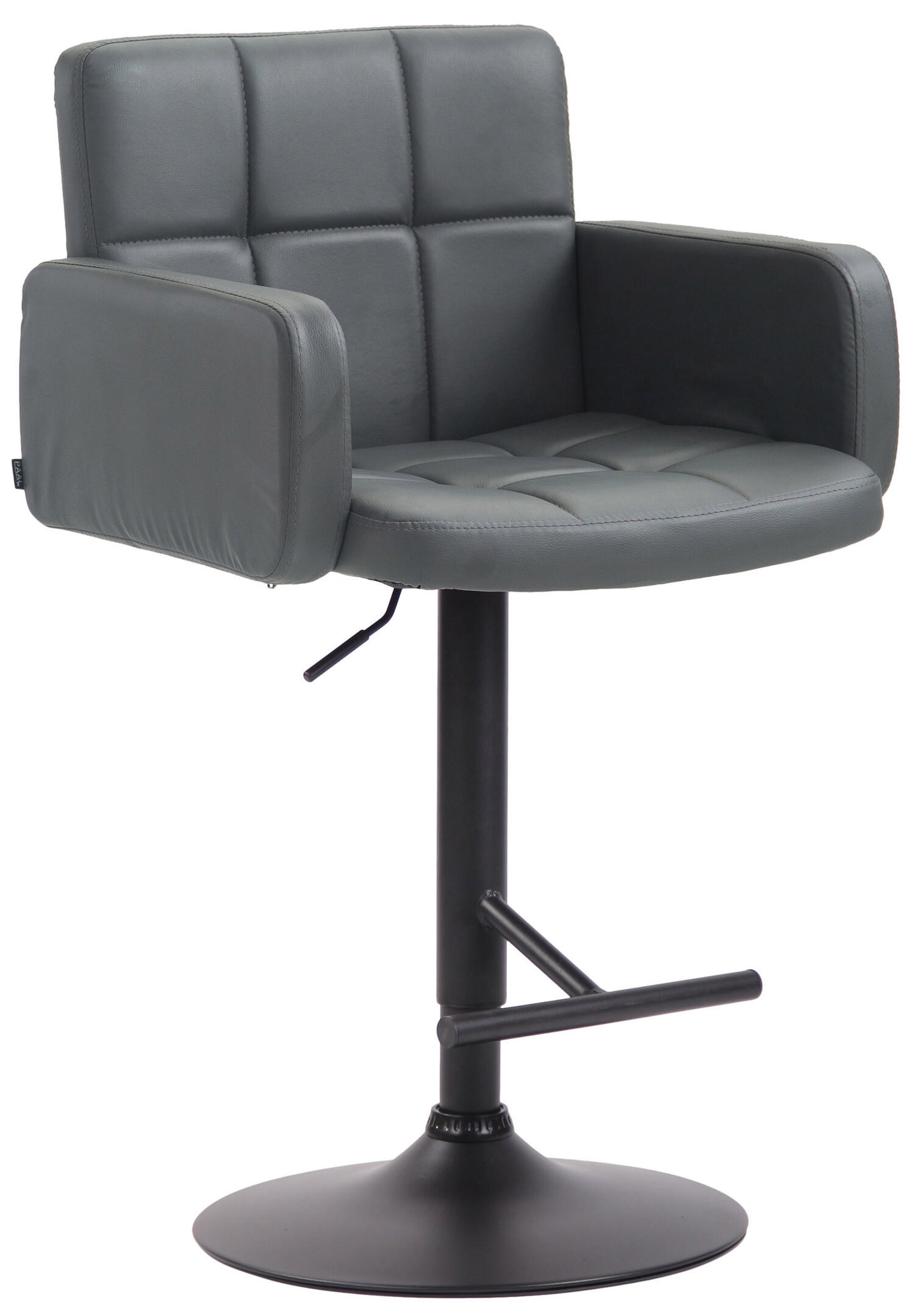 BARHOCKER Lausanne, Gestell schwarz, Kunstleder Grau - Schwarz/Grau, Kunststoff/Textil (60/100/56cm) - TPFLiving