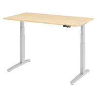 SCHREIBTISCH elektrisch XBHM 80/140/74 cm in Ahornfarben/Silberfarben - Silberfarben/Ahornfarben, Holzwerkstoff (80/140/74cm) - bümö