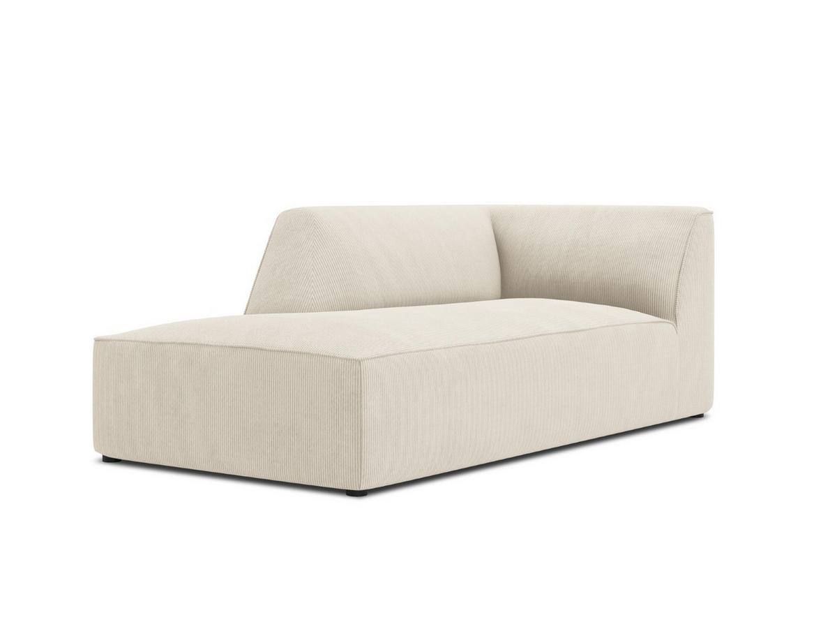 CHAISELONGUE links Ruby aus Cord leichtes beige - Creme, Textil (93/69/180cm) - Micadoni
