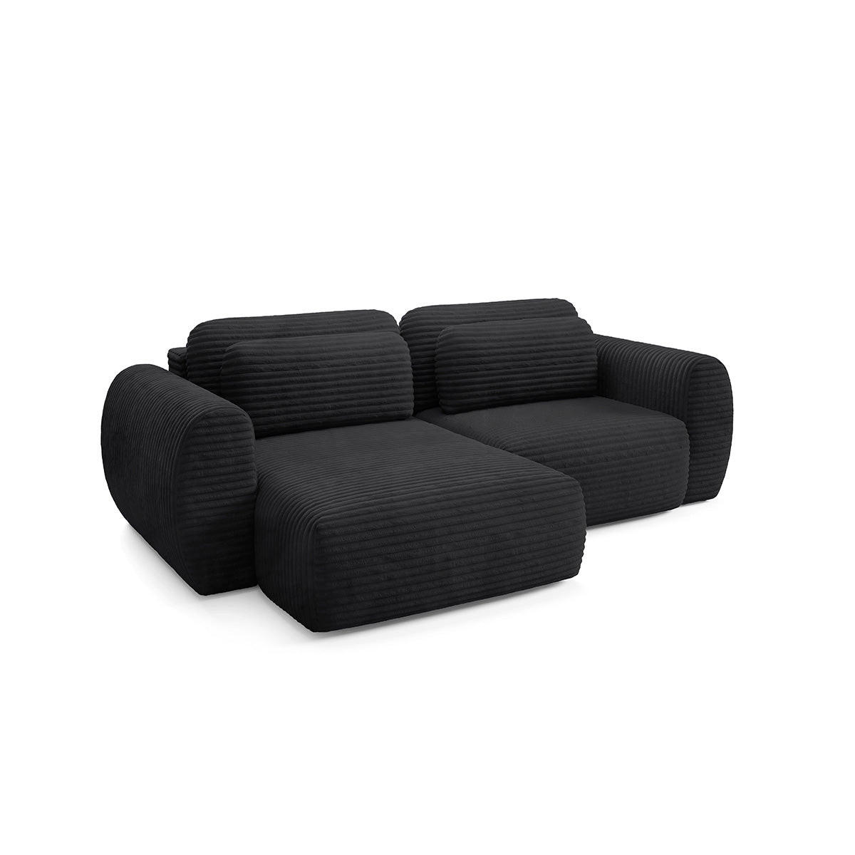 ECKSOFA Camilla 3 Sitzplätze Schwarz - Schwarz, Holz (270/165cm) - Petits-meubles