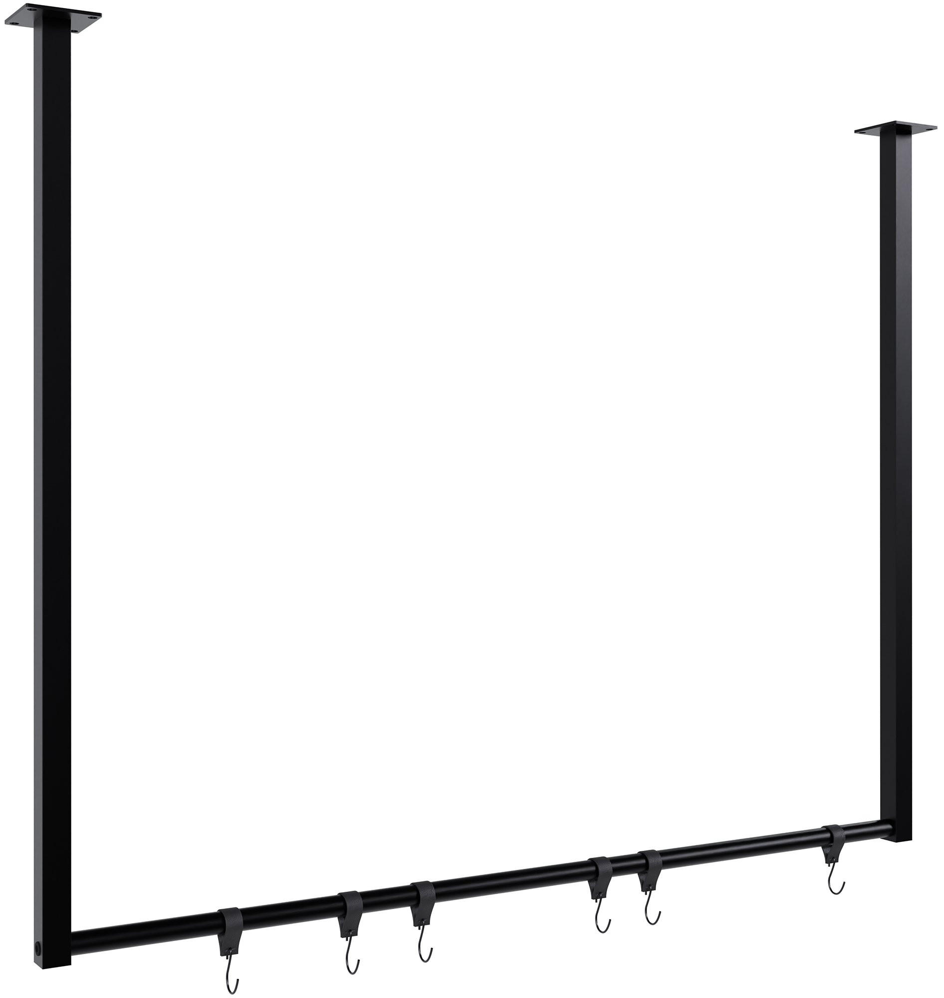 KLEIDERSTÄNDER 150x38x120-schwarz-Metall - Schwarz, Metall (100/80/7cm) - CLP