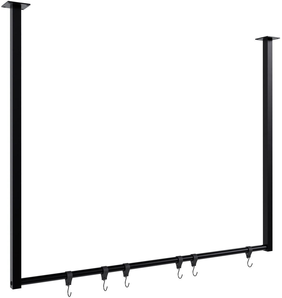 KLEIDERSTÄNDER 150x38x120-schwarz-Metall - Schwarz, Metall (100/80/7cm) - CLP