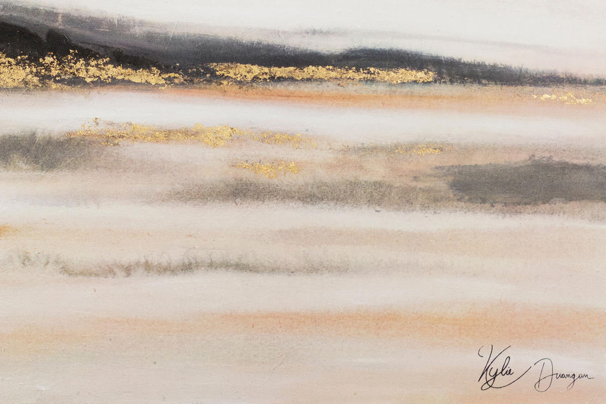 ACRYLBILD HANDGEMALT 100/75 cm - Beige/Schwarz, Holz/Textil (100/75cm) - KUNSTLOFT