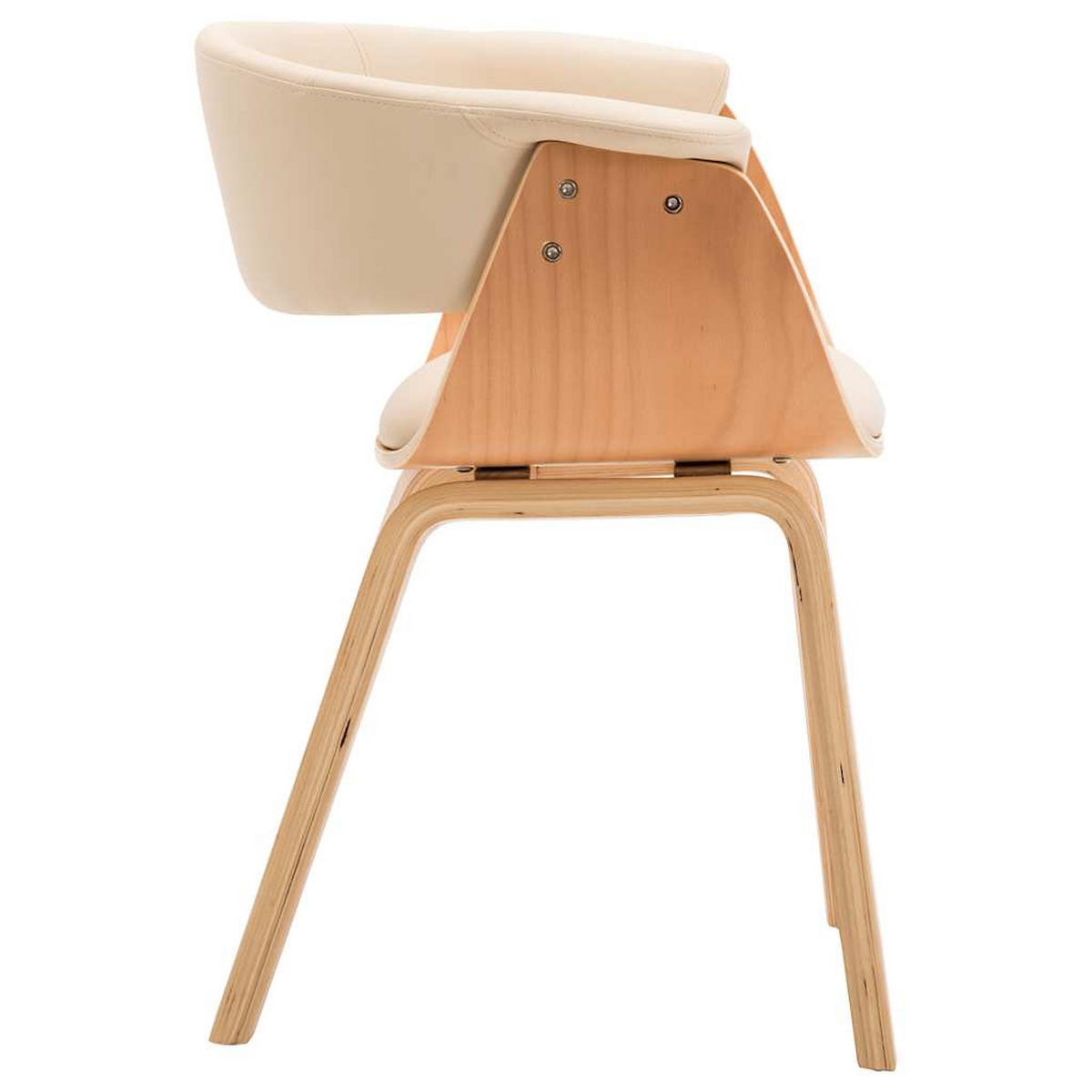 ESSZIMMERSTUHL Creme Bugholz Und Kunstleder - Creme, Leder (51/72/59.5cm) - vidaXL