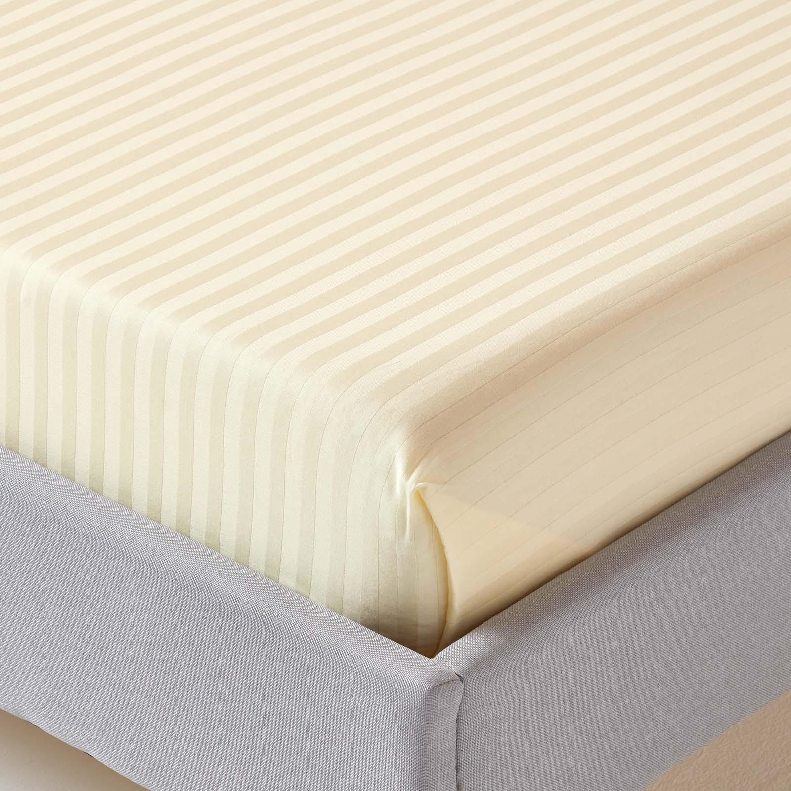 DAMAST-BETTLAKEN ohne Gummizug, 100% Ägyptische Baumwolle - Creme, Textil (178/255cm) - Homescapes