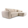 ECKSCHLAFSOFA Harmonia Beige rechts - Beige/Schwarz, Textil (297/169cm) - Beautysofa