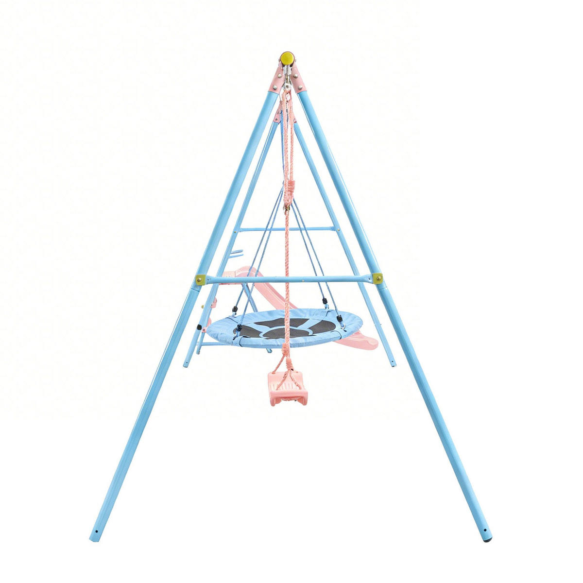 SCHAUKELGESTELL mit Kinderschauke, 330x136x180 cm - Rosa, Metall (330/180cm)