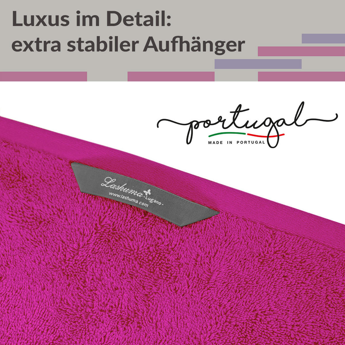 DUSCHTUCH Lugano Purpur 2er 70x140 cm - Pink, Textil (70/140cm) - Lashuma