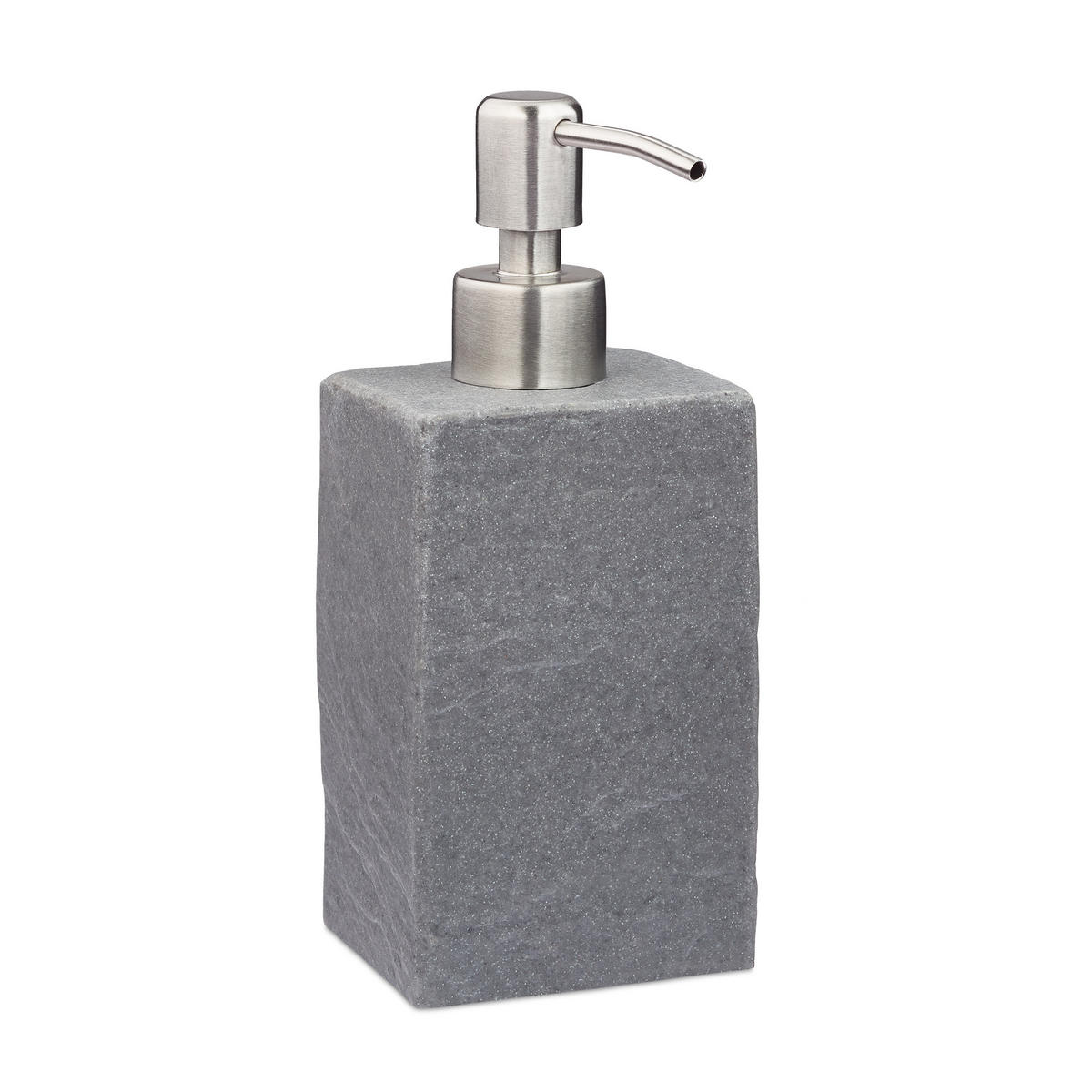 SEIFENSPENDER - Grau, Kunststoff/Metall (7.5/17.5/8cm) - Relaxdays